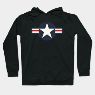 Vintage Red White Blue USAAF Insignia Star Bars Hoodie